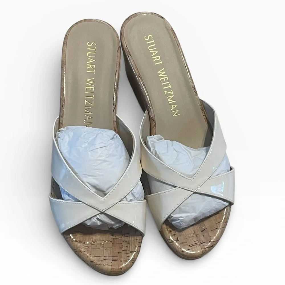 Stuart Weitzman‎ Carmen Platform Slide, Color: Seashell, Size 10B, NIB - Picture 2 of 5